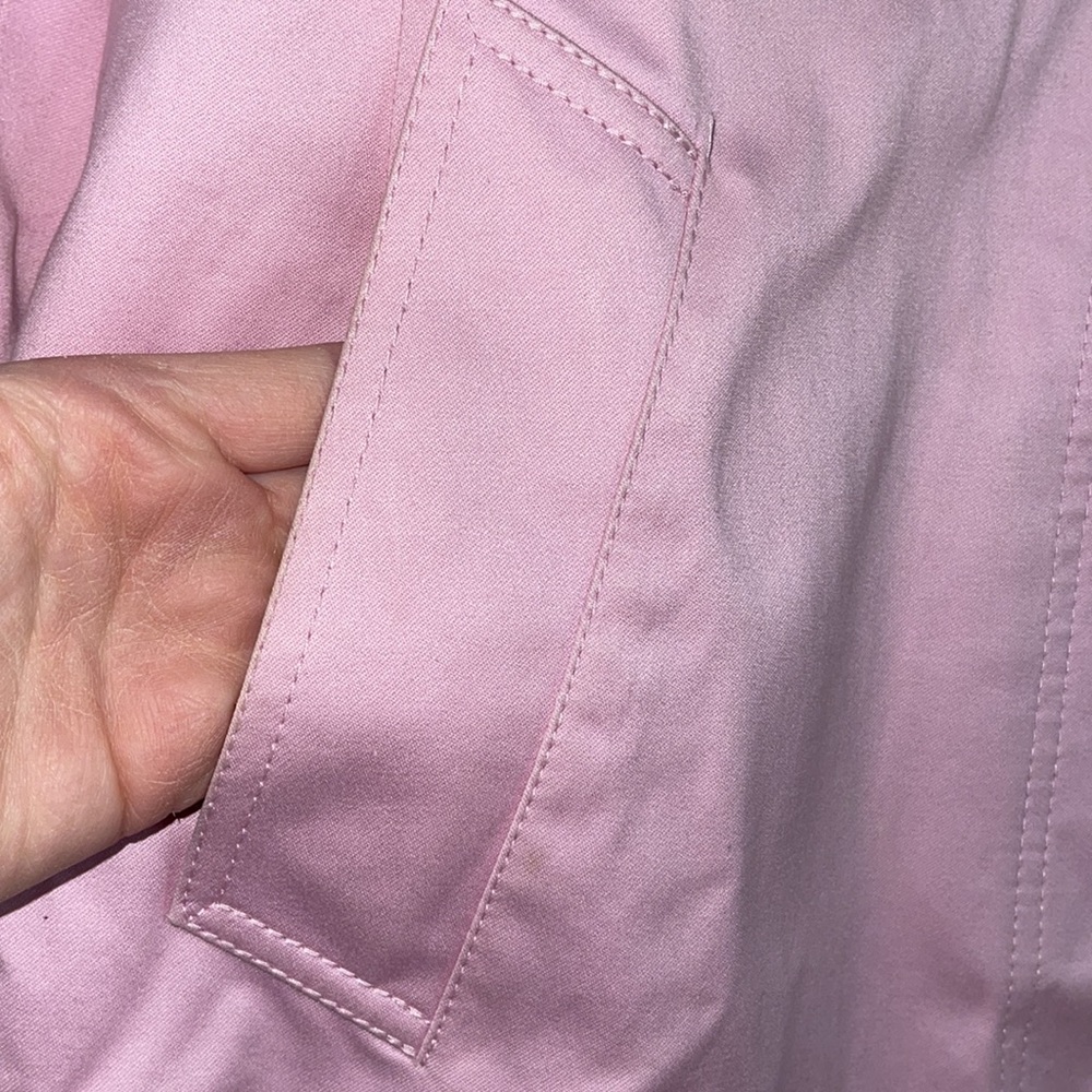 Coach Trench Coat Women’s Pink Magenta Novelty Print Collared Button Size L - Picture 5 of 11